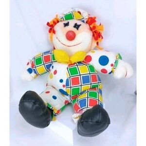 Vintage Commonwealth 1992 Jesty Clown Plush 16" Squeaks Circus Toy